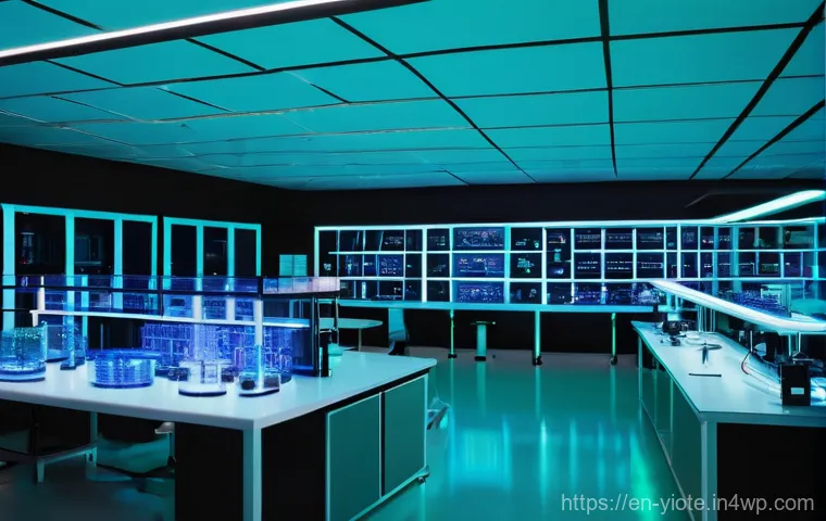 바이오컴퓨팅 산업의 경쟁력 분석 - **Prompt:** A state-of-the-art biocomputing laboratory, bustling with diverse scientists (men and wo...