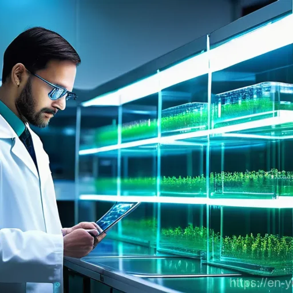 바이오컴퓨팅 기술의 활용에 따른 기대효과 - **Biocomputing Core: DNA as a Living Processor.**
    A highly detailed, cinematic close-up of a fut...