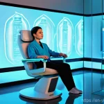 바이오컴퓨팅과 사회적 가치 창출 - **Prompt:** "A serene and futuristic medical diagnostic scene. An adult person, appearing healthy an...