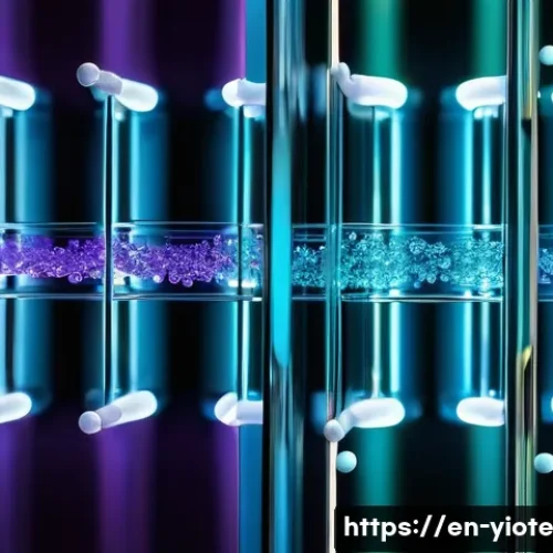 바이오컴퓨팅과 생물학적 시스템 통합 - **"The Microscopic Symphony of DNA Computing"**
    A highly detailed, close-up shot inside a futuri...