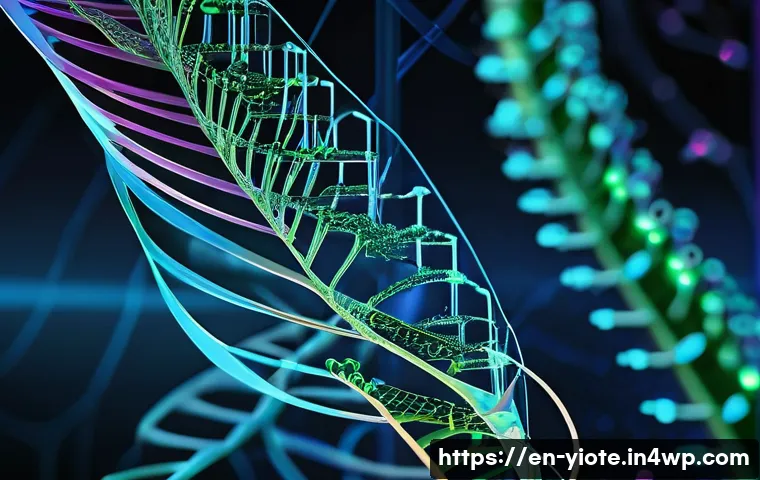 바이오컴퓨팅을 이용한 신약 개발 과정 - **Prompt:** "A highly detailed, futuristic macroscopic view of interconnected biological systems act...